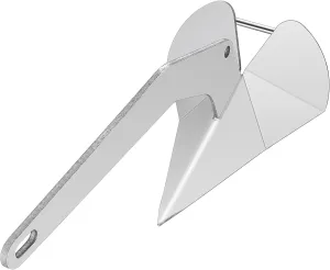 Boat Anchor, 316 Stainless Steel Delta-Style Anchor, Heavy Duty Triangular Anchor 11lbs Wing Style Triangle Anchor for 18 ft - 30 ft Boats