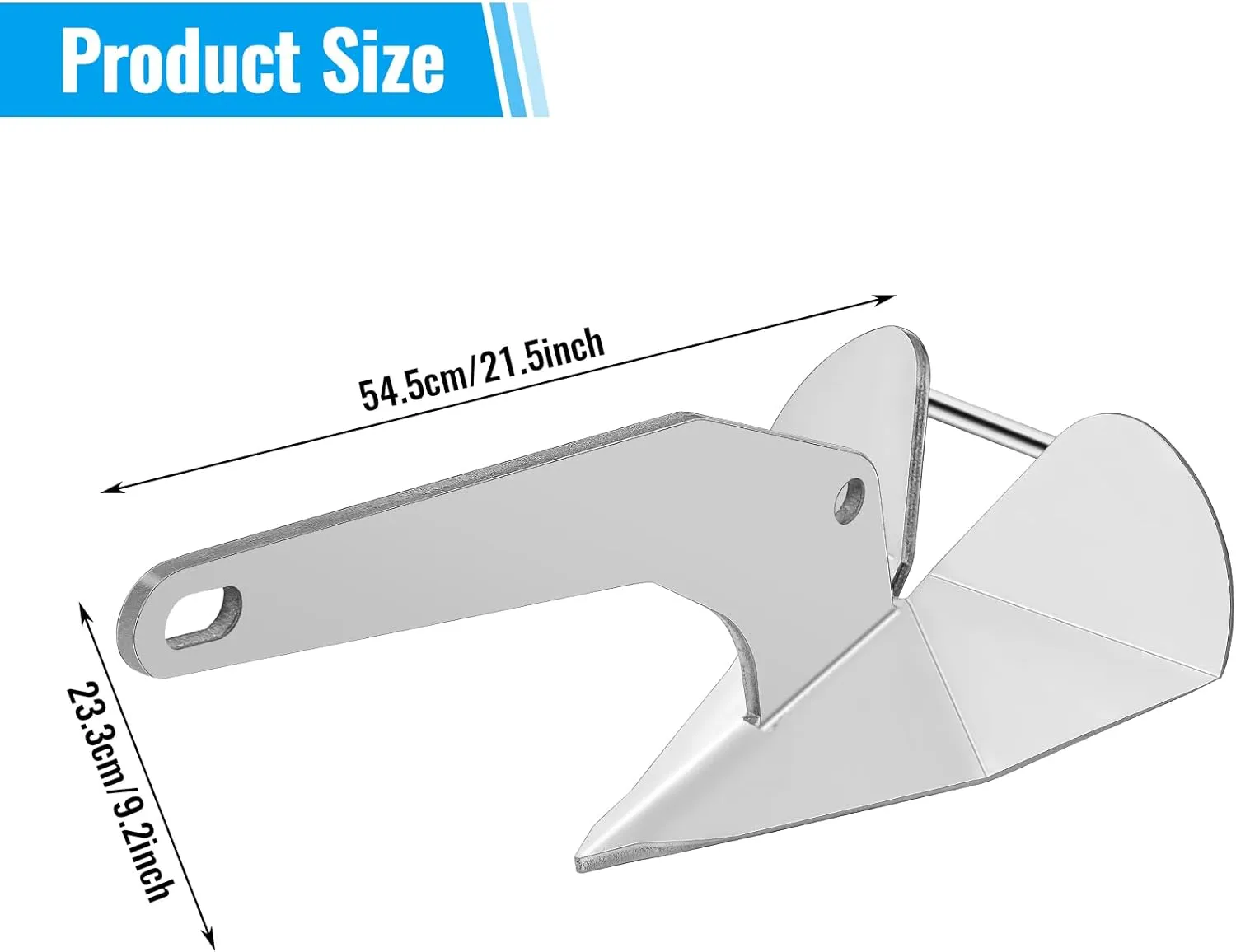 Boat Anchor, 316 Stainless Steel Delta-Style Anchor, Heavy Duty Triangular Anchor 11lbs Wing Style Triangle Anchor for 18 ft - 30 ft Boats