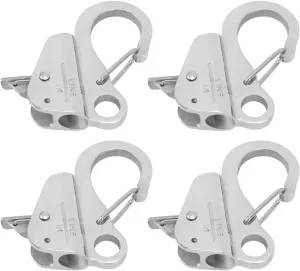 Boat Anchor Hook 316 Stainless Steel Quick Release Clip Mirror Polished Finish for Boats Trucks Trailers 3/8 to 5/8 Inch Opening 4 Pack