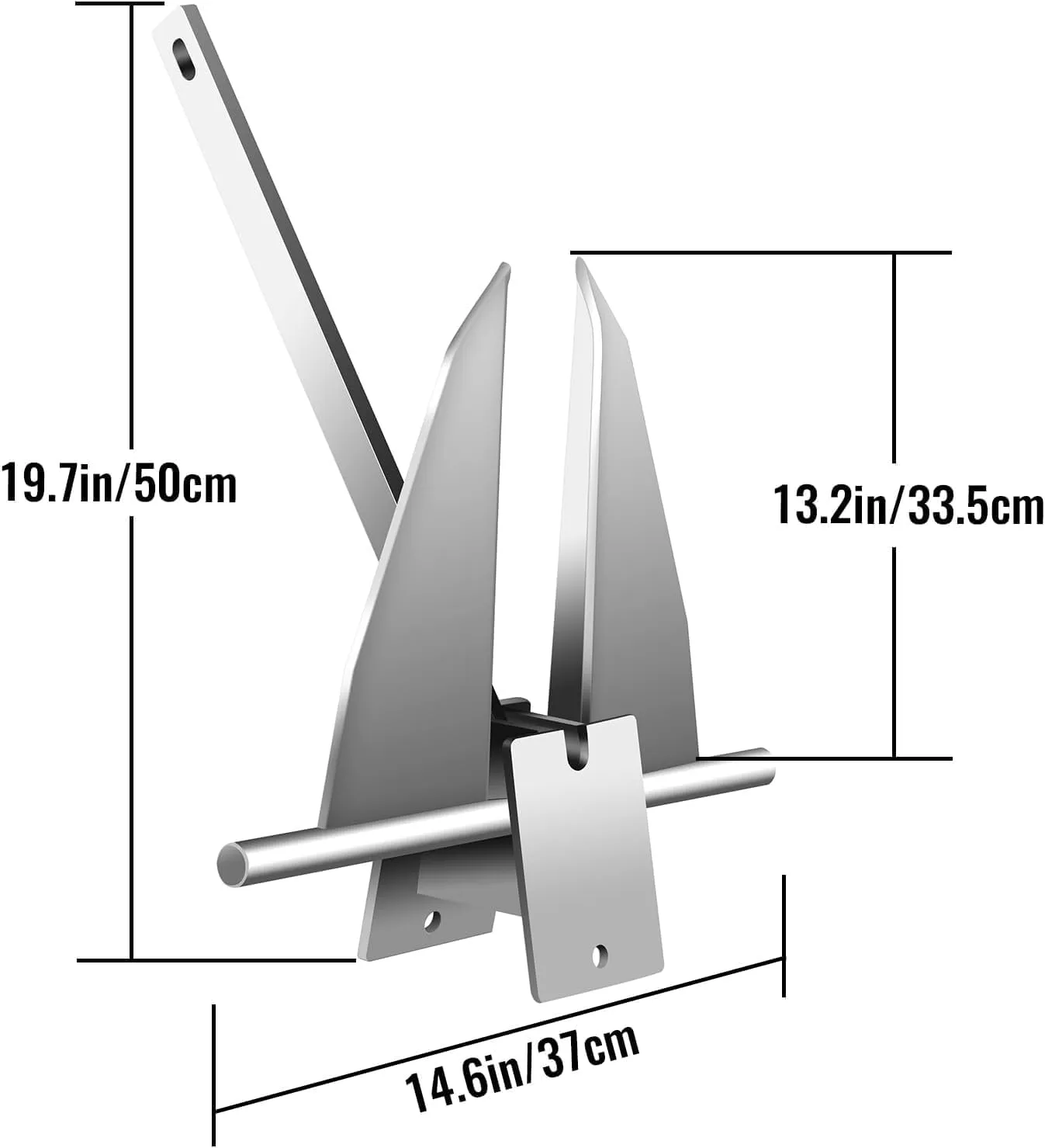 Boat Anchor Kit, Heavy Fluke Anchor Kit Includes Galvanized Fluke Boat Anchor with Anchor Chain, Rope, Shackles - Boat Anchor Kit for 3'-26' Boats