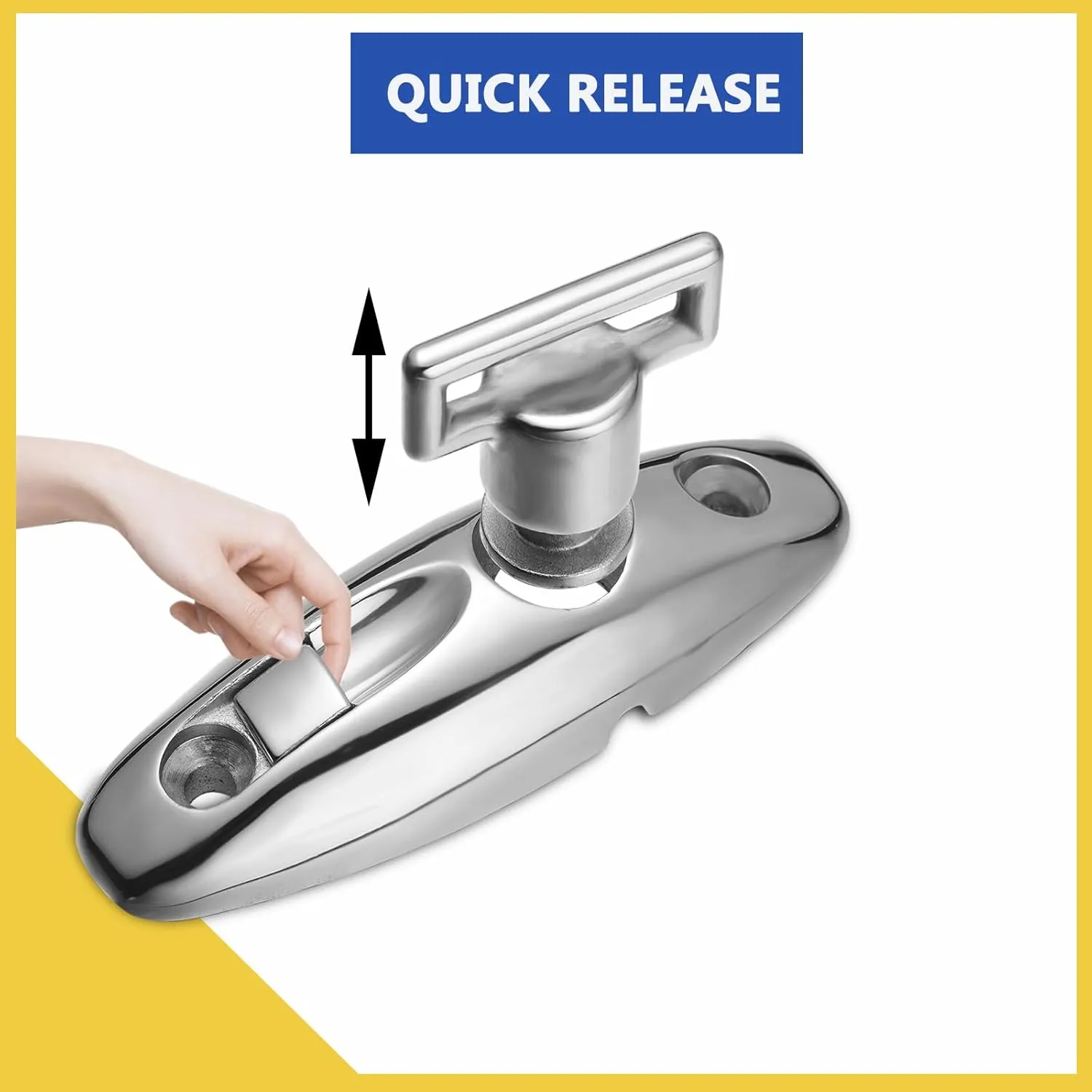 Boat Bimini Top Swivel Deck Hinge for Straps, 360 Degree Swivel Quick Release Boat Fender Hanger 316 Stainless Steel, 3.17-inch Length, Include Screws (Pack of 2)