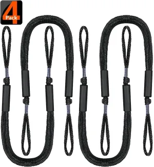 Boat Bungee Dock Lines Dock Rope Mooring Line Boat Accessories Docking Ropes PWC Dock Ties for Boats Pontoon, Jet Ski, SeaDoo, WaveRunner, Kayak