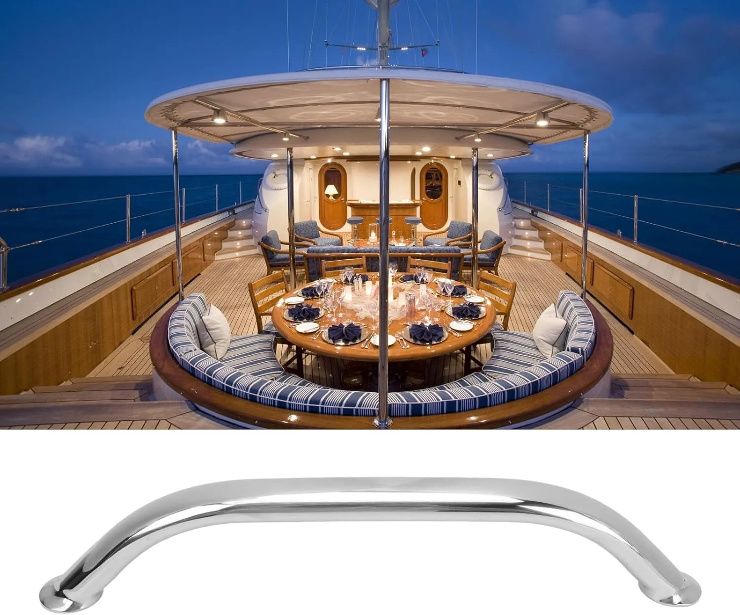Boat Grab Handle, 9/12/16/18 Inch 304 Stainless Steel Boat Handrail, Polished Boat Grab Bar, Heavy Duty Multipurpose Marine Rail for Marine Boat,Yacht, RV, Easy to Install