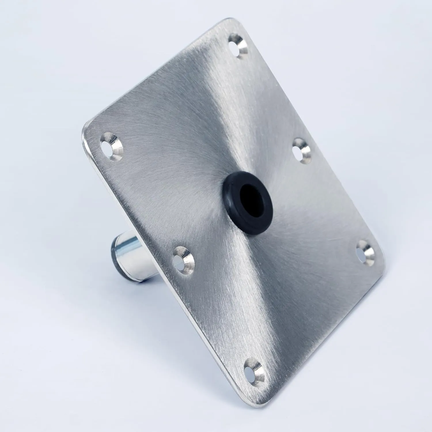 Boat Seat Base 7" x 7",Stainless Steel Boat Seat Pedestal Base Plate for 3/4" Pin Post Socket,Seat Post Base Mount for Jon Boat