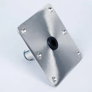 Boat Seat Base 7" x 7",Stainless Steel Boat Seat Pedestal Base Plate for 3/4" Pin Post Socket,Seat Post Base Mount for Jon Boat