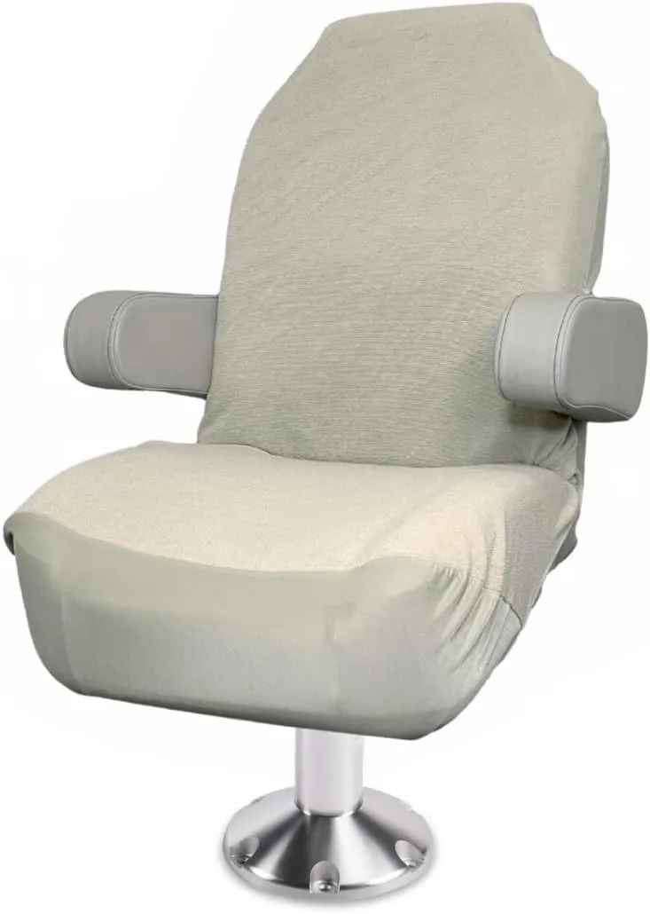 Boat Seat Cover - Microfiber, Quick-Dry, Universal Fit, Stylish Solid Grey Design for Captain's Chairs, Pontoon Towel Seat Covers