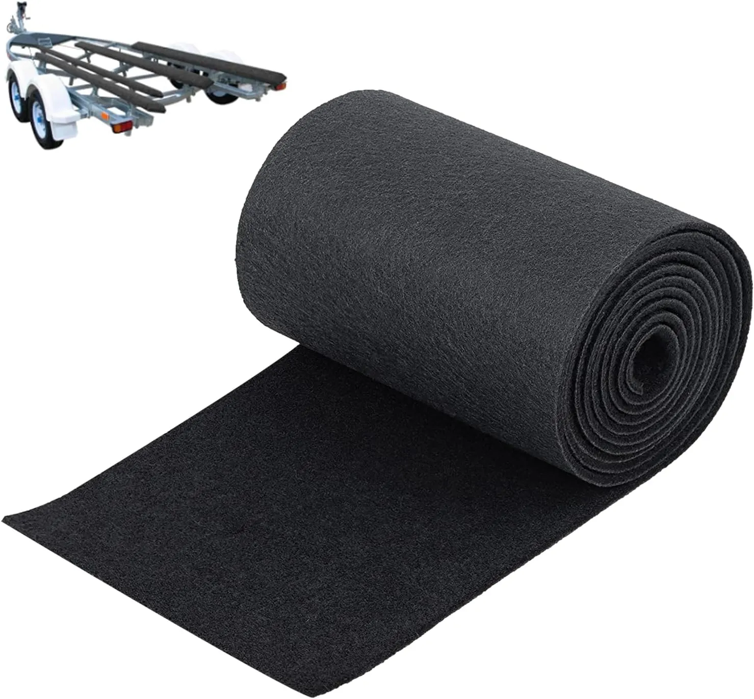 Boat Trailer Bunk Carpet 16 Inch x 15 feet Black Marine Roll Carpet Replacement Parts Accessories Carpet Padding Cover for Jet Ski Trailer Boards Ramps (Black-16in x 15ft)