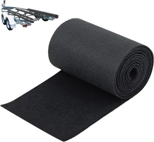 Boat Trailer Bunk Carpet 16 Inch x 15 feet Black Marine Roll Carpet Replacement Parts Accessories Carpet Padding Cover for Jet Ski Trailer Boards Ramps (Black-16in x 15ft)