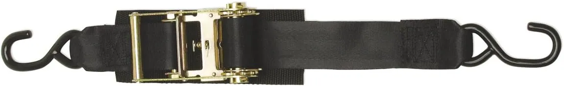 BoatBuckle F14206 Transom Boat Tie Down Straps to Trailer, 2-In x 2-Ft, 2-Pack, 2500lbs Break Strength Each, Heavy Duty Ratchet Straps Transom Tie-Downs, Zinc-coated Steel Ratchet & Rubberized S-Hooks