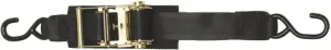 BoatBuckle F14206 Transom Boat Tie Down Straps to Trailer, 2-In x 2-Ft, 2-Pack, 2500lbs Break Strength Each, Heavy Duty Ratchet Straps Transom Tie-Downs, Zinc-coated Steel Ratchet & Rubberized S-Hooks