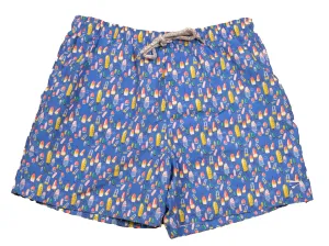 Boy's Youth Printed Swim - Bobbers - Ocean Blue