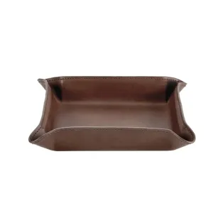 Brown Leather Medium Valet Tray