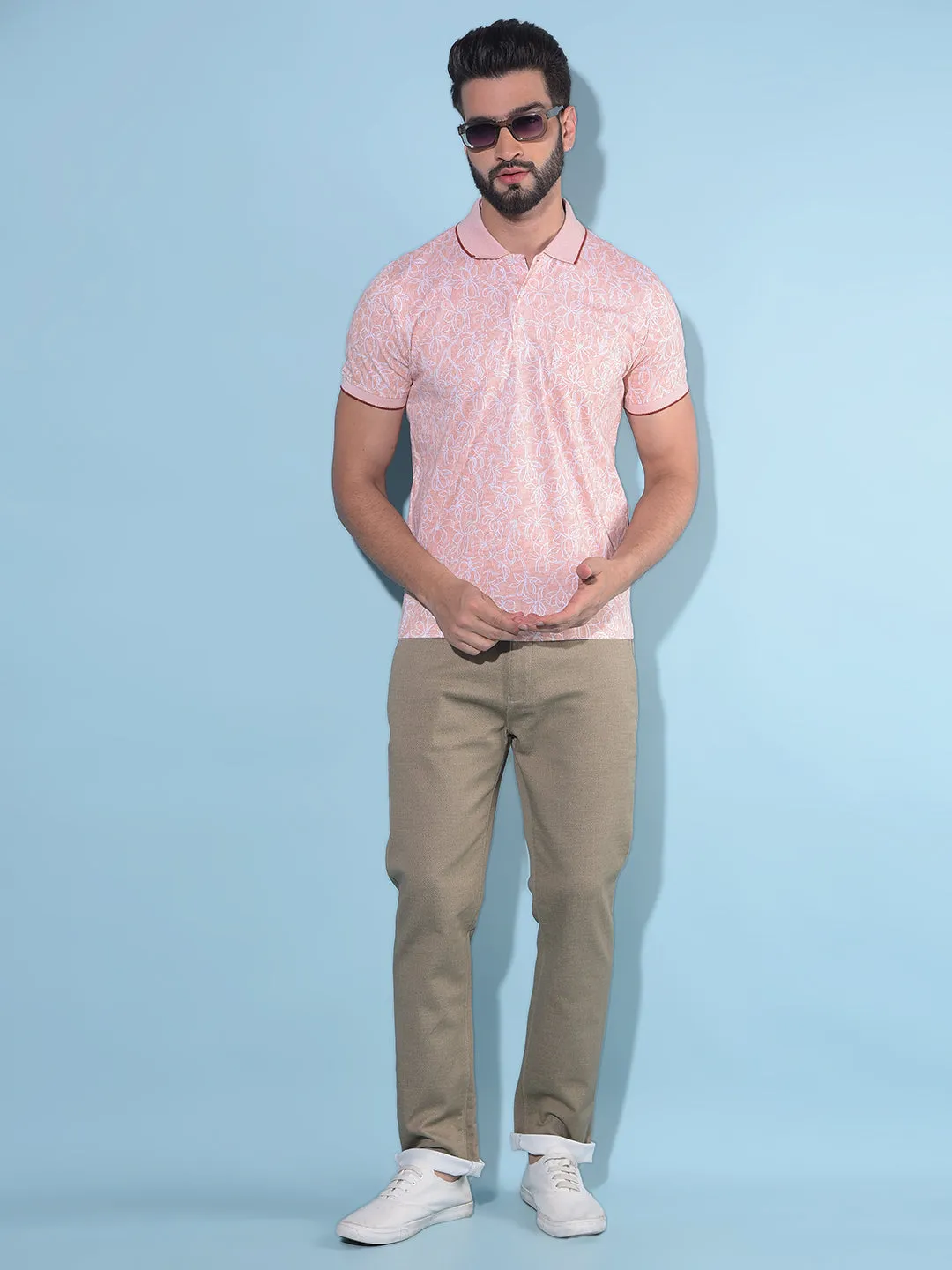 Brown Regular Stretchable Trousers