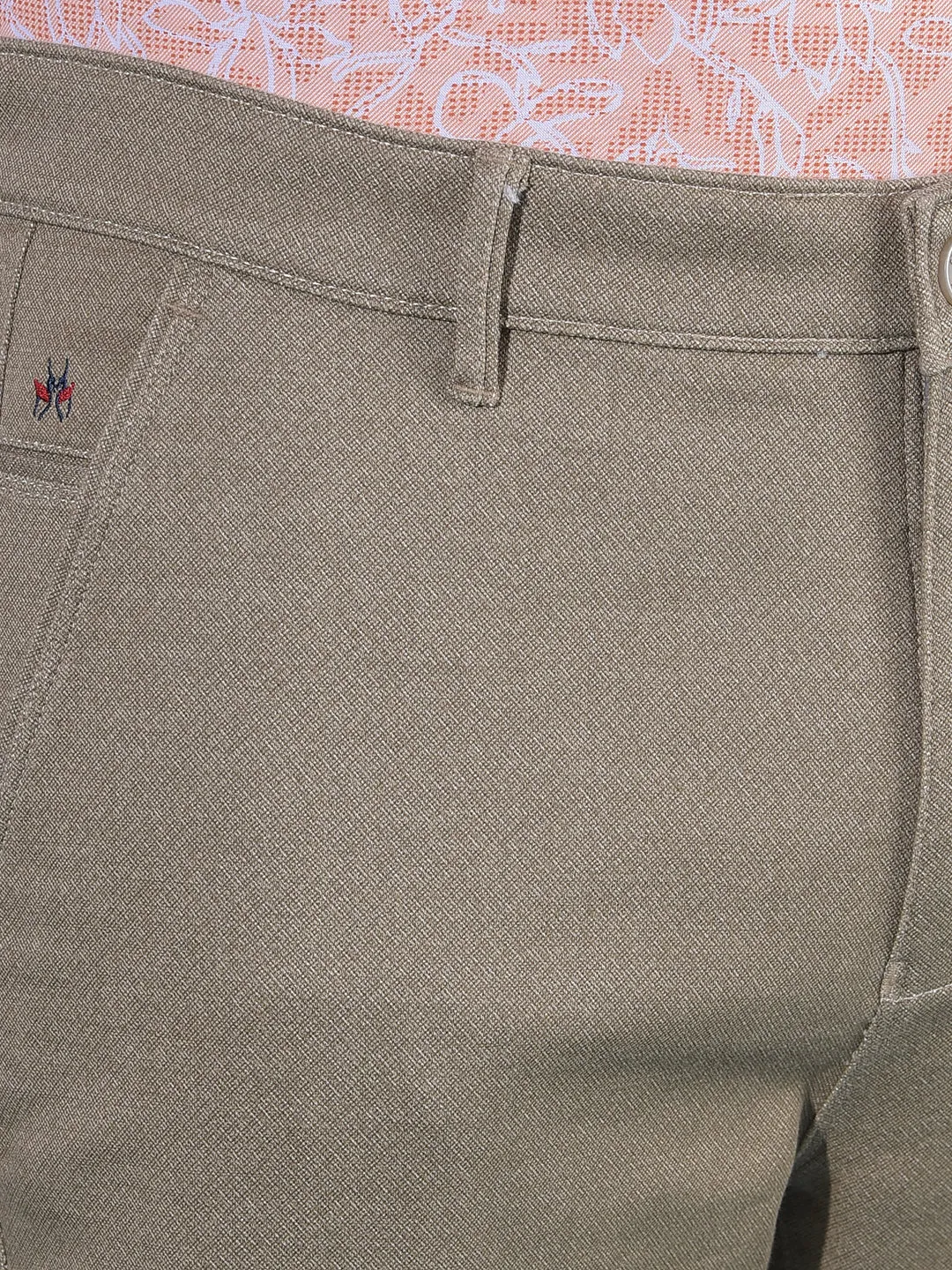 Brown Regular Stretchable Trousers
