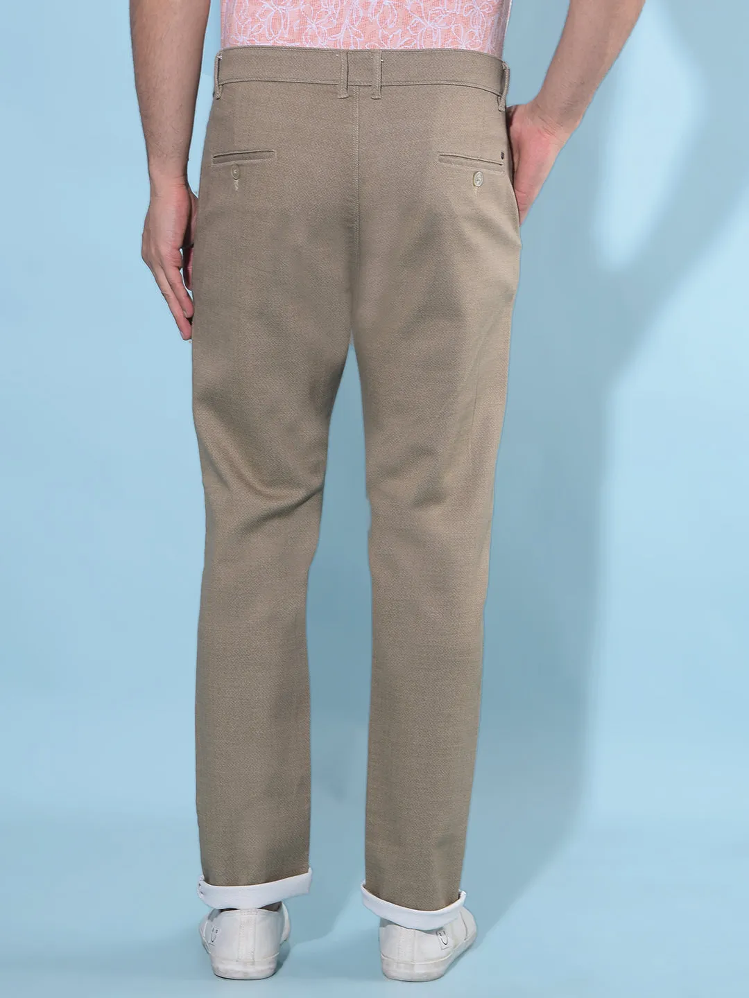 Brown Regular Stretchable Trousers