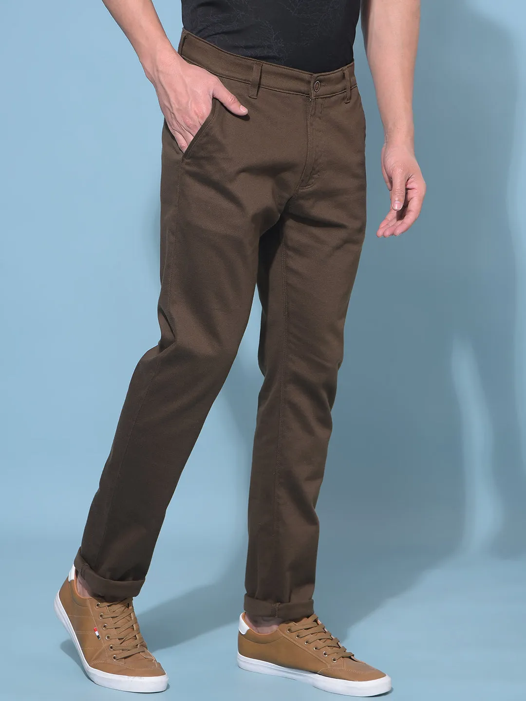 Brown Stretchable Trousers