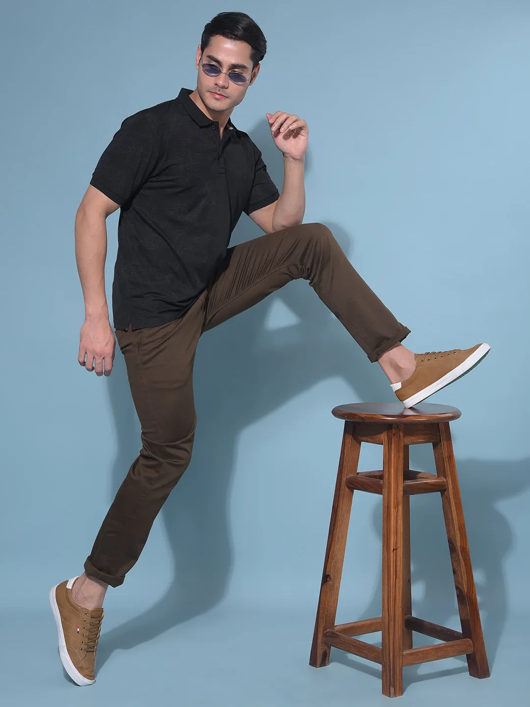 Brown Stretchable Trousers