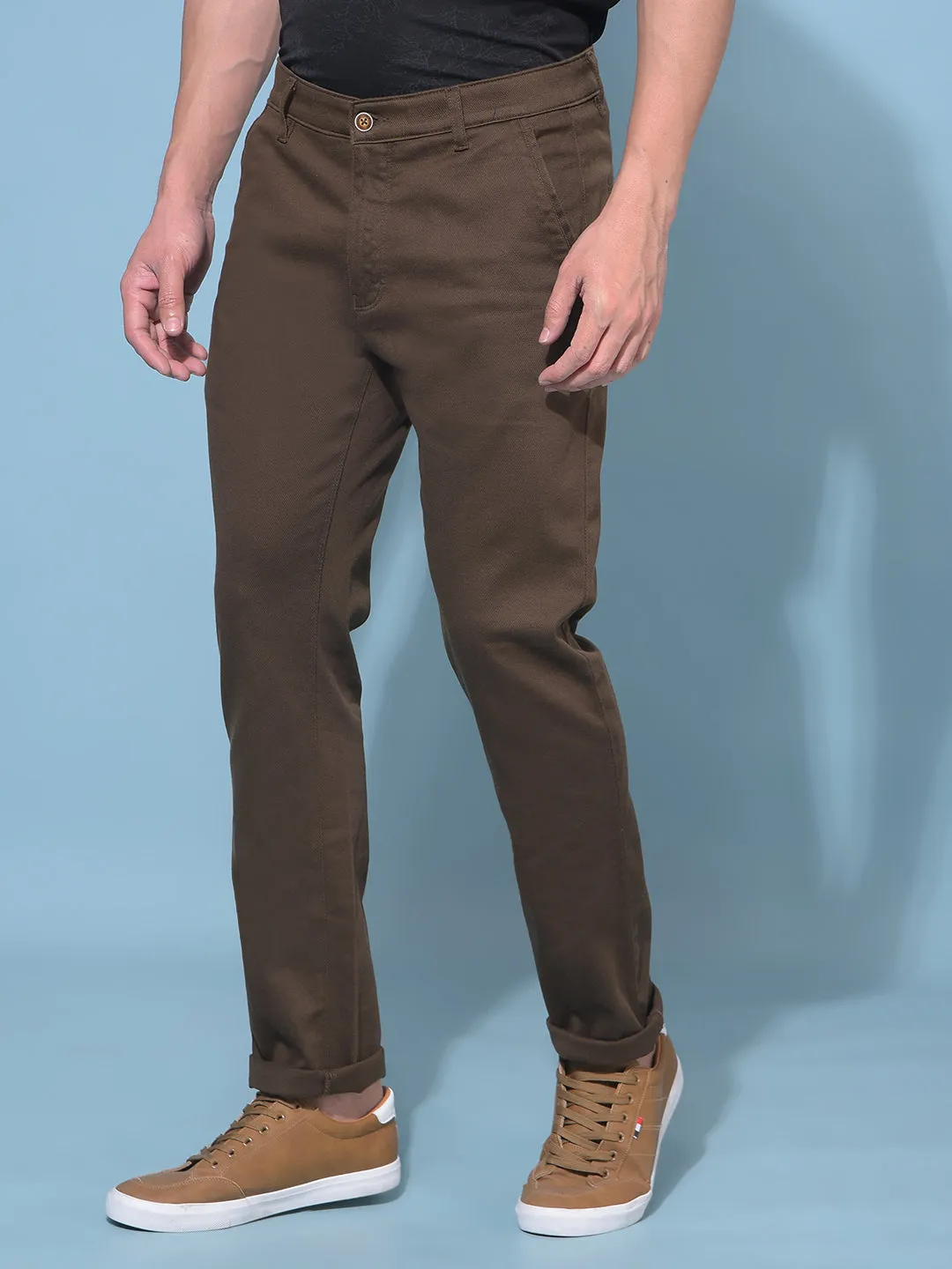 Brown Stretchable Trousers