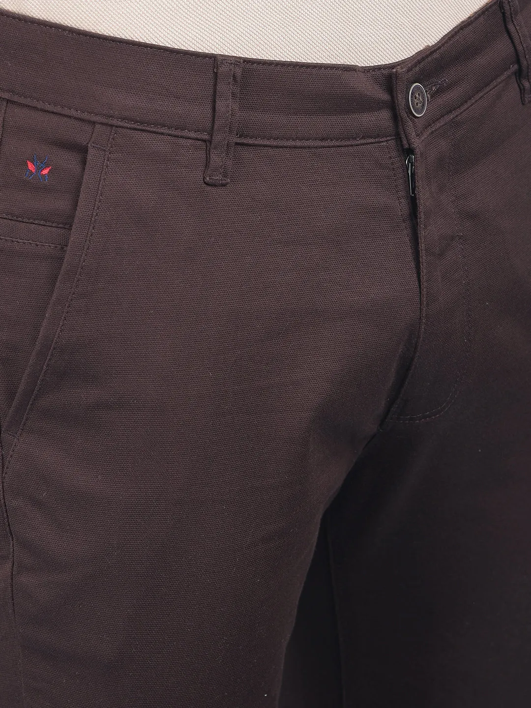 Brown Stretchable Trousers