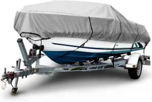 Budge B-601-X3 600 Denier V-Hull Runabout/Bass Boat Cover Gray 16' - 18' Long, 90" Beam Width Waterproof, UV Resistant