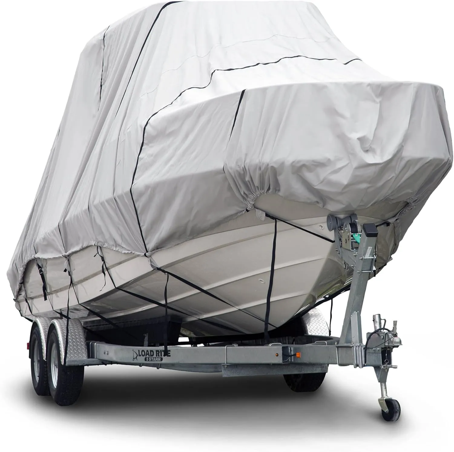 Budge B-621-X7 600 Denier Hard/T-Top Boat Cover Gray 22'-24' Long (Beam Width Up to 106") Waterproof, UV Resistant
