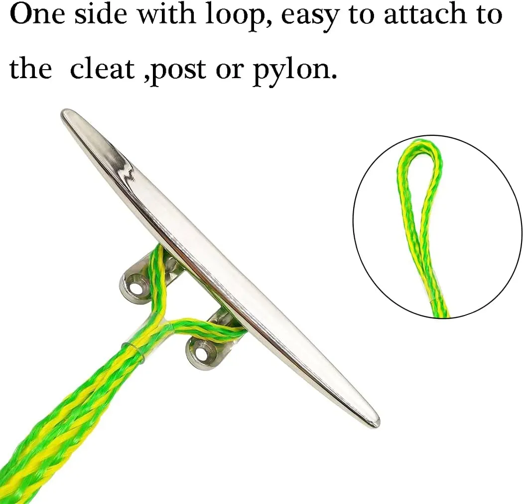 Bungee Boat Dock Lines Green Mooring Ropes 4 Pack with Stainless Steel Clip Accessories for Boats PWC, Kayak, Watercraft,SeaDoo,Jet Ski, Pontoon, Canoe, Power Boat(4ft -5.5ft)