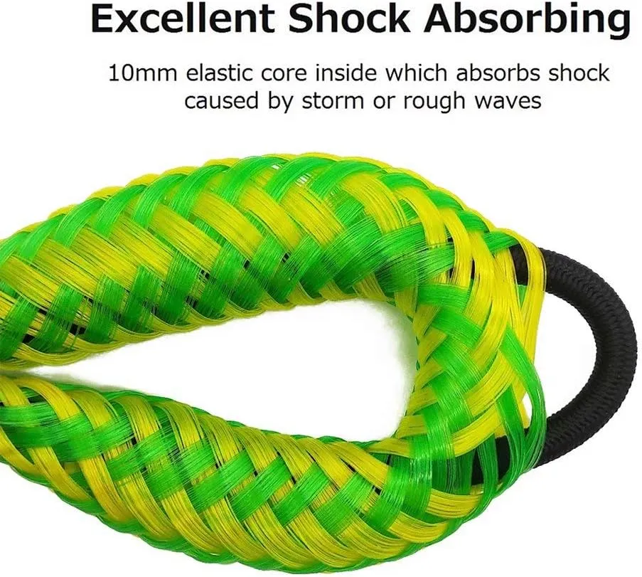 Bungee Dock Lines, Boat Ropes for Docking,Mooring Rope with Stainless Steel Clip - Accessories for Boats, PWC, Kayak, Watercraft,SeaDoo,Jet Ski, Pontoon, Canoe, Power Boat Green 4-Pack