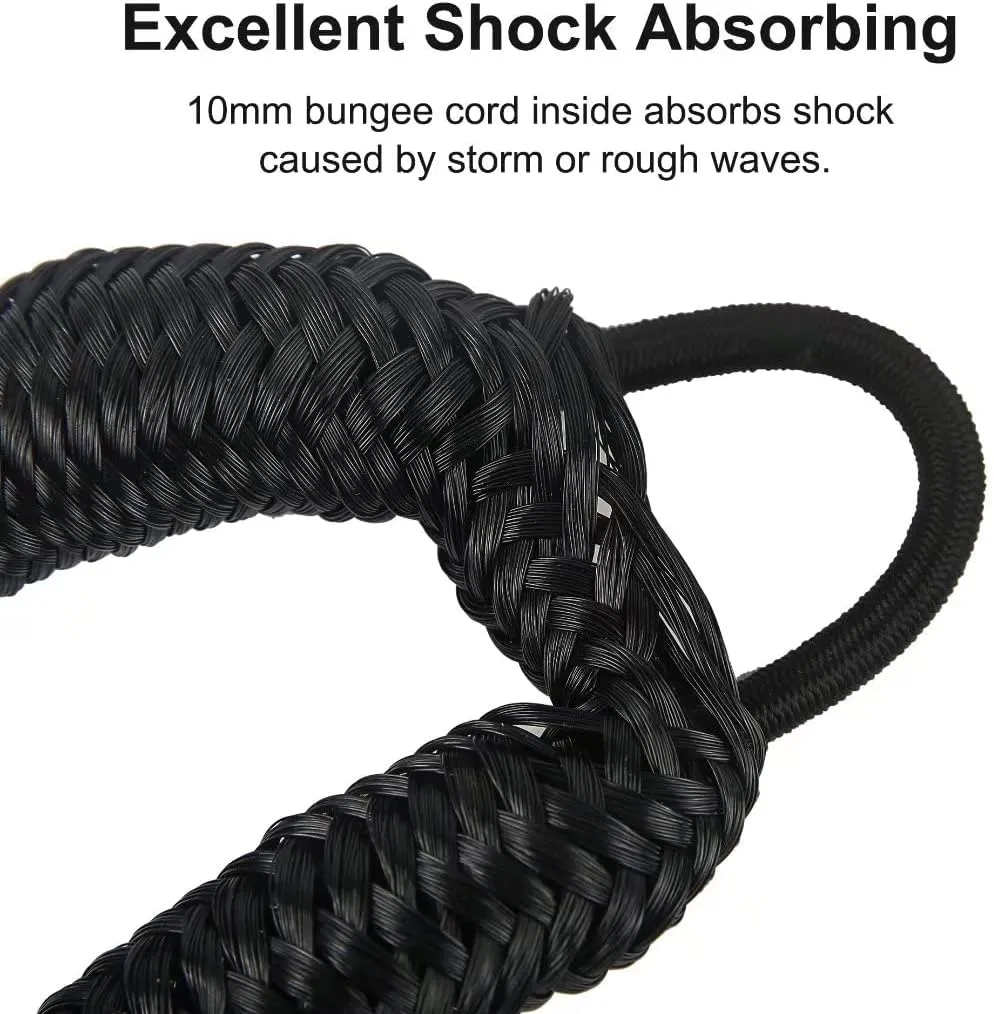 Bungee Dock Lines for Boat Shock Absorb Dock Tie Mooring Rope Boat Accessories 4-5.5 ft,4Pack (Black)