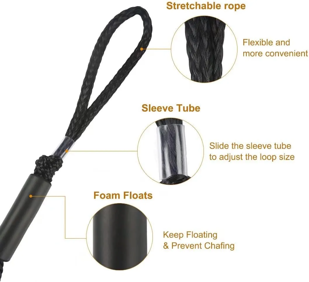 Bungee Dock Lines for Boat Shock Absorb Dock Tie Mooring Rope Boat Accessories 4-5.5 ft,4Pack (Black)