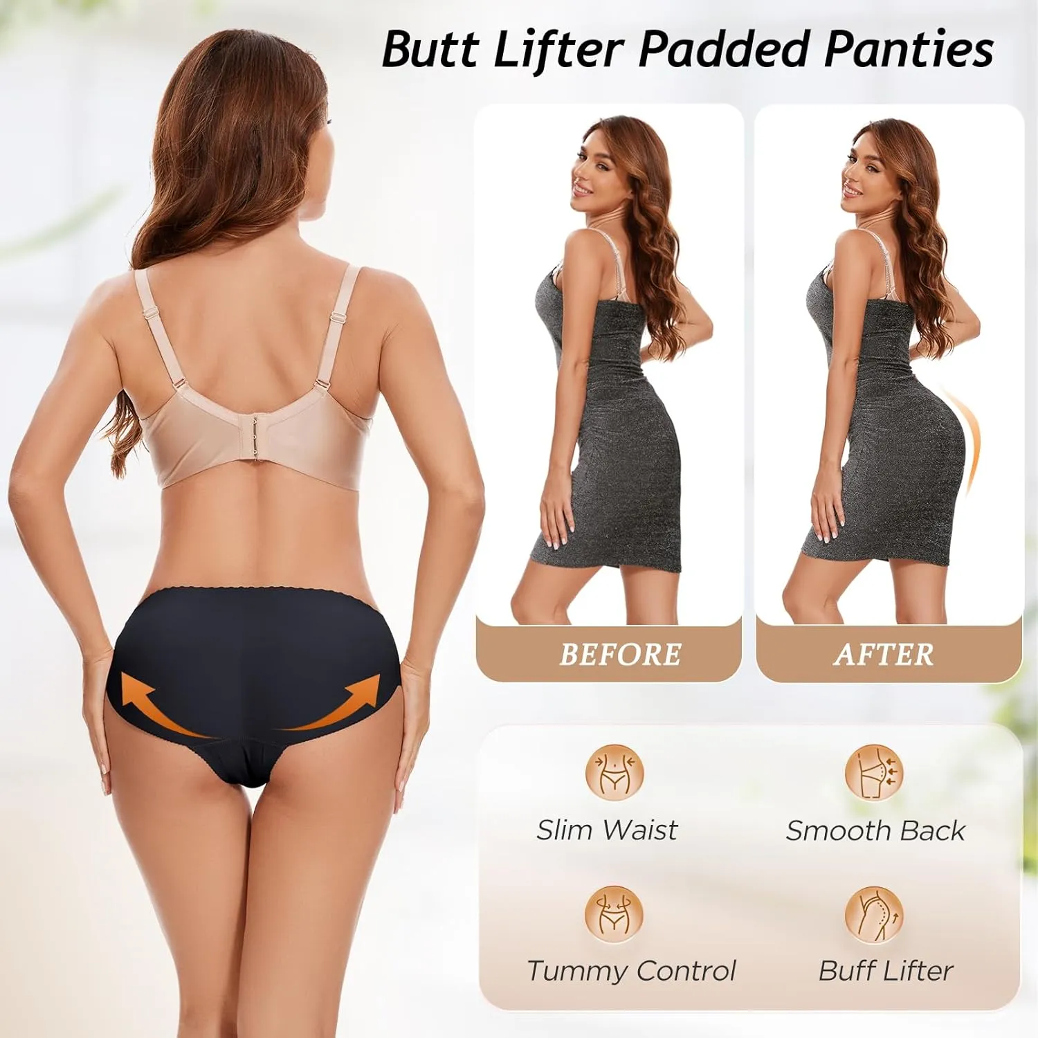 Butt Lifter Panties for Women Padded Underwear Seamless Butt Pads Shapewear Butt Lifting Panty Hip Enhancer