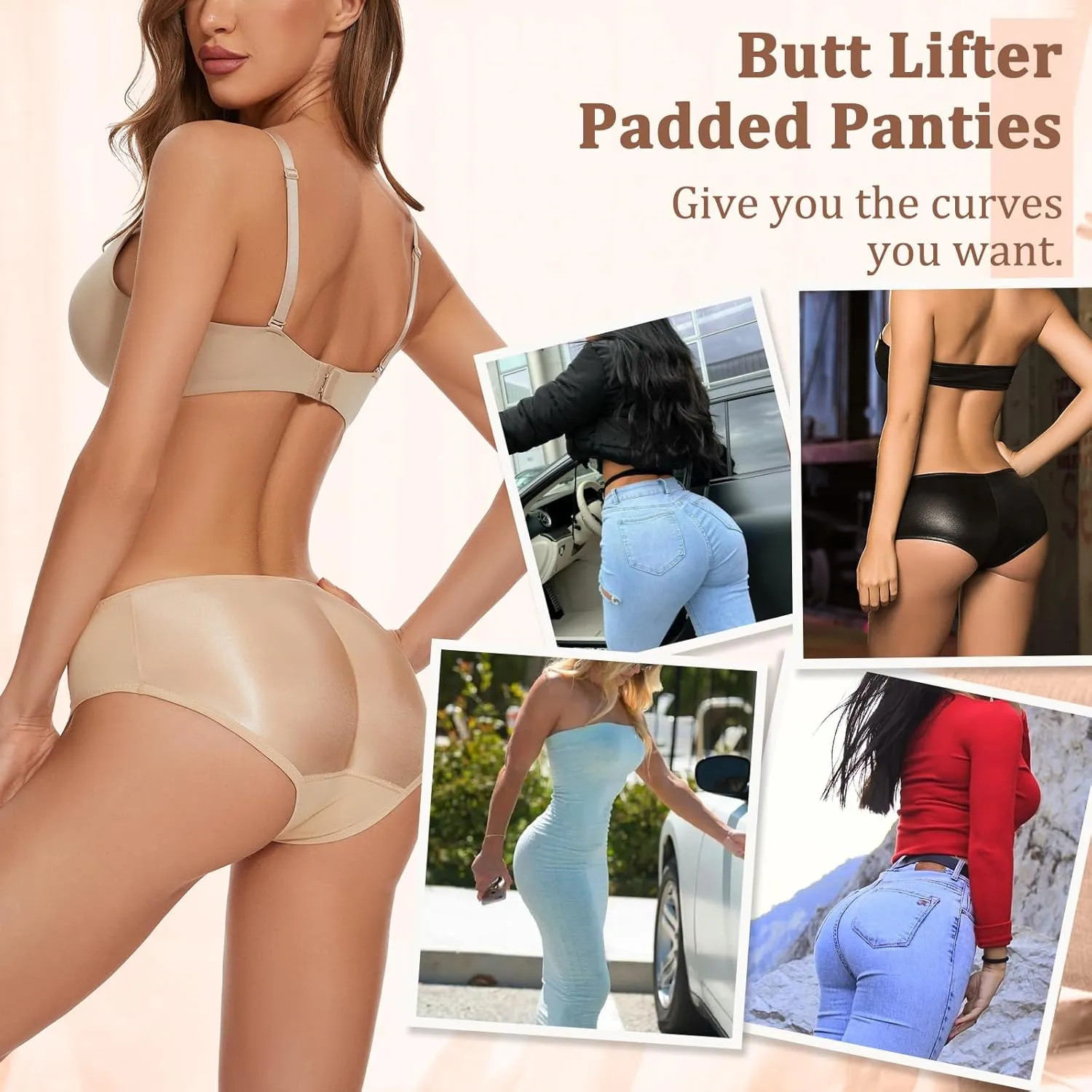 Butt Lifter Panties for Women Padded Underwear Seamless Butt Pads Shapewear Butt Lifting Panty Hip Enhancer