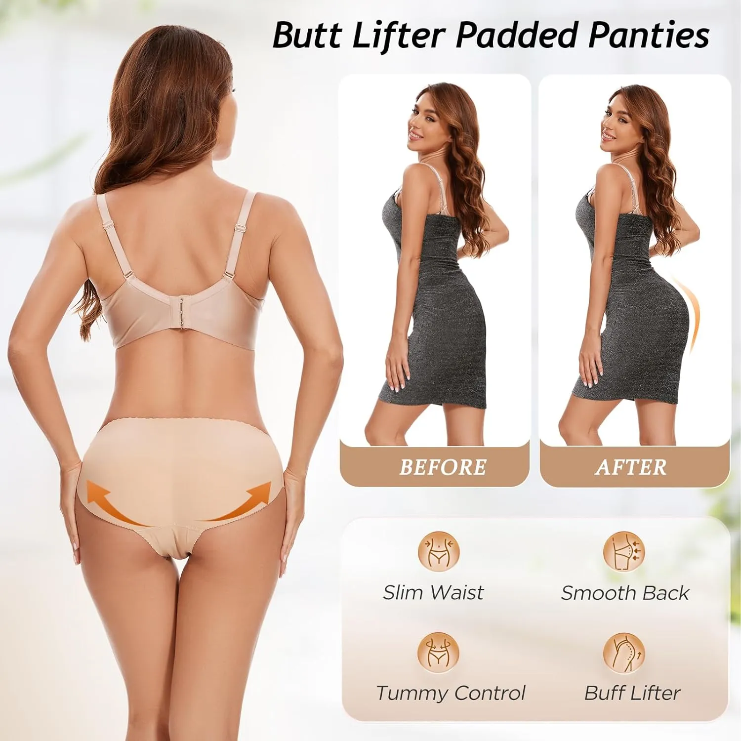 Butt Lifter Panties for Women Padded Underwear Seamless Butt Pads Shapewear Butt Lifting Panty Hip Enhancer