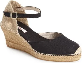 'Caldes' Linen Wedge Sandal