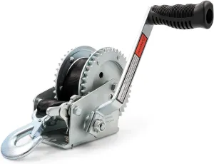 Camco Heavy Duty Steel Marine Towing Winch- Corrosion Resistant | 1,200 lb Capacity| Durable Gears Resist Wear & Tear| Resilient & UV Resistant 20’ Strap - (50001)