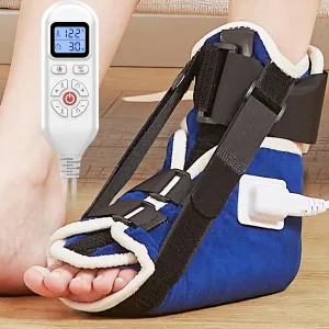 CAMECO 1 Pack Ankle Foot Heating Pad for Neuropathy, 2 in 1 Plantar Fasciitis Night Splint & Heated Foot Wrap Brace for Achilles Tendonitis Pain Relief, 86℉ - 158℉ and 10-90min Auto-Off Timer