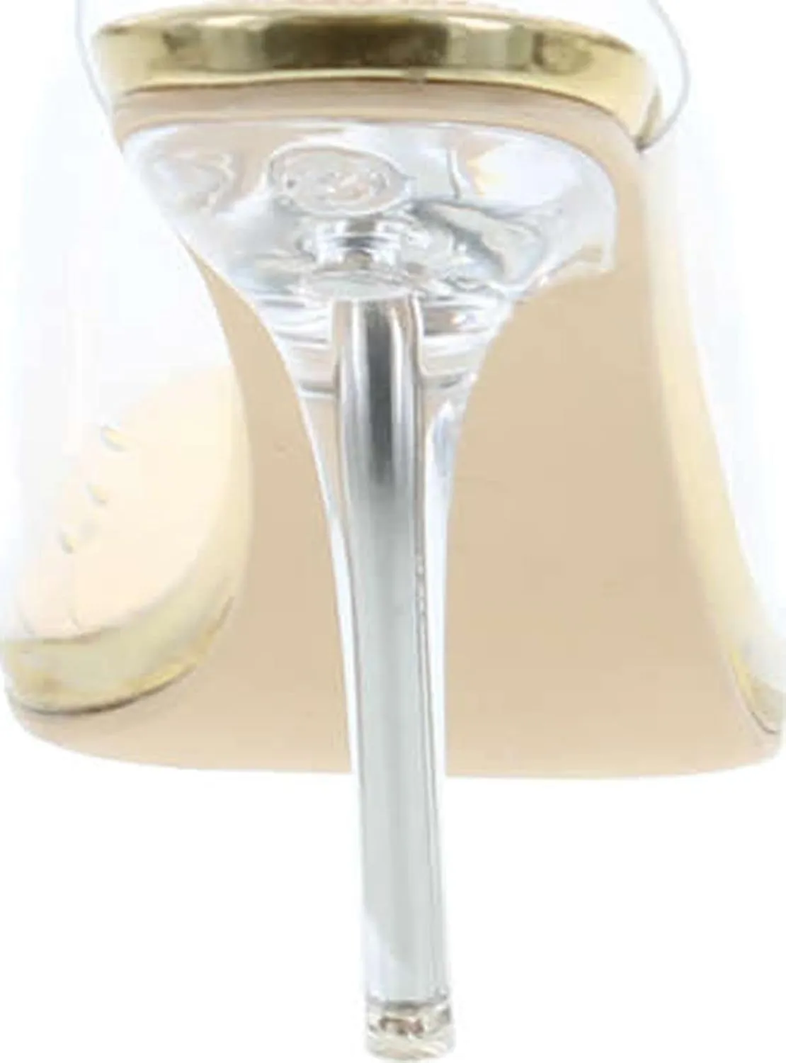 Cape Robbin Allure Lucite Clear PVC Mules Open Toe Stiletto Heel Pumps Nude