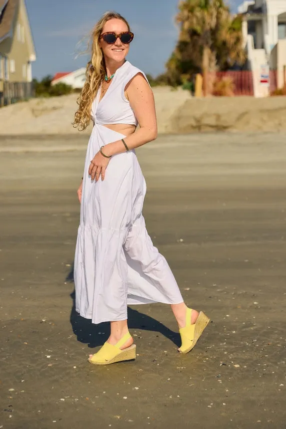 Charleston Shoe Co. Elizabeth Peep Toe Sling Back Wedge Sandal