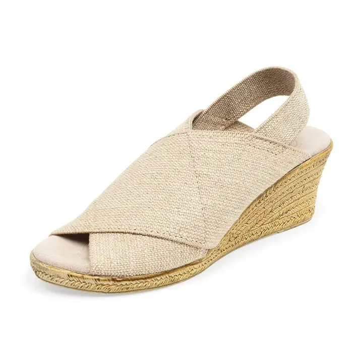 Charleston Shoe Co. Elizabeth Peep Toe Sling Back Wedge Sandal