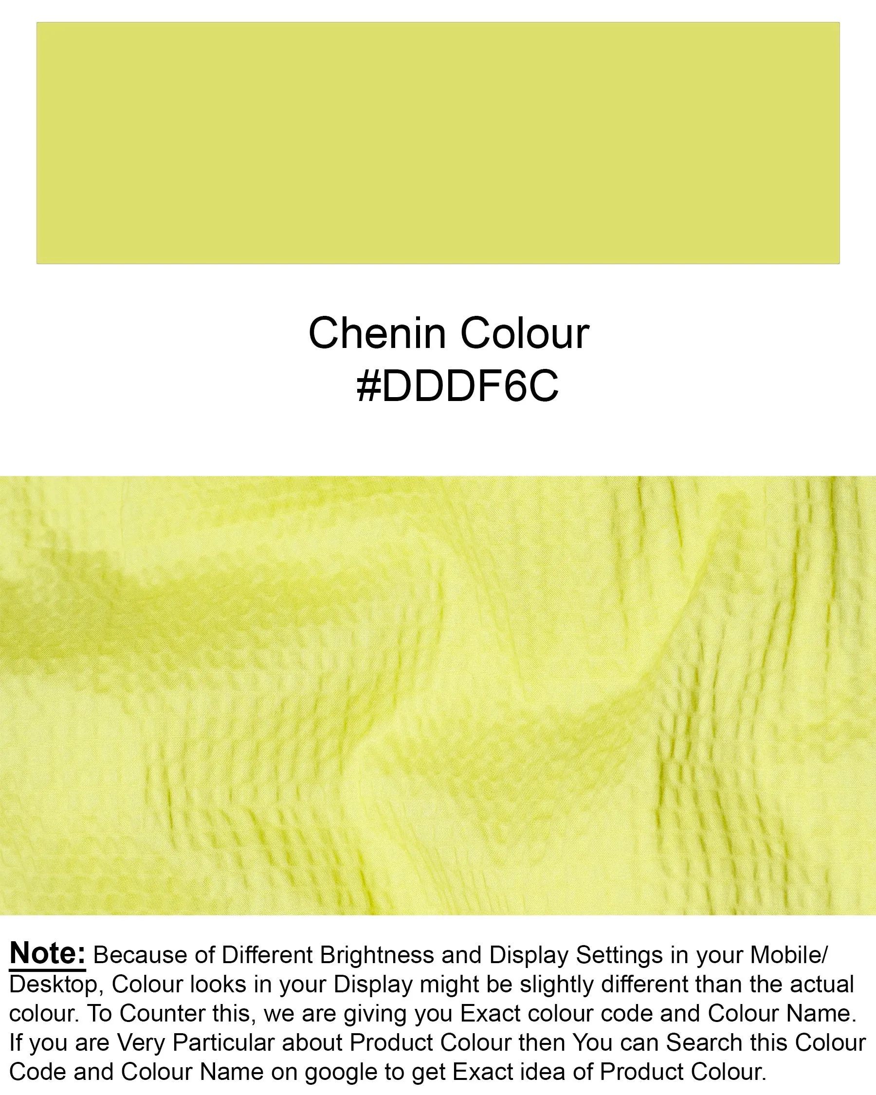 Chenin Green Seersucker Stretchable Premium Cotton Shirt