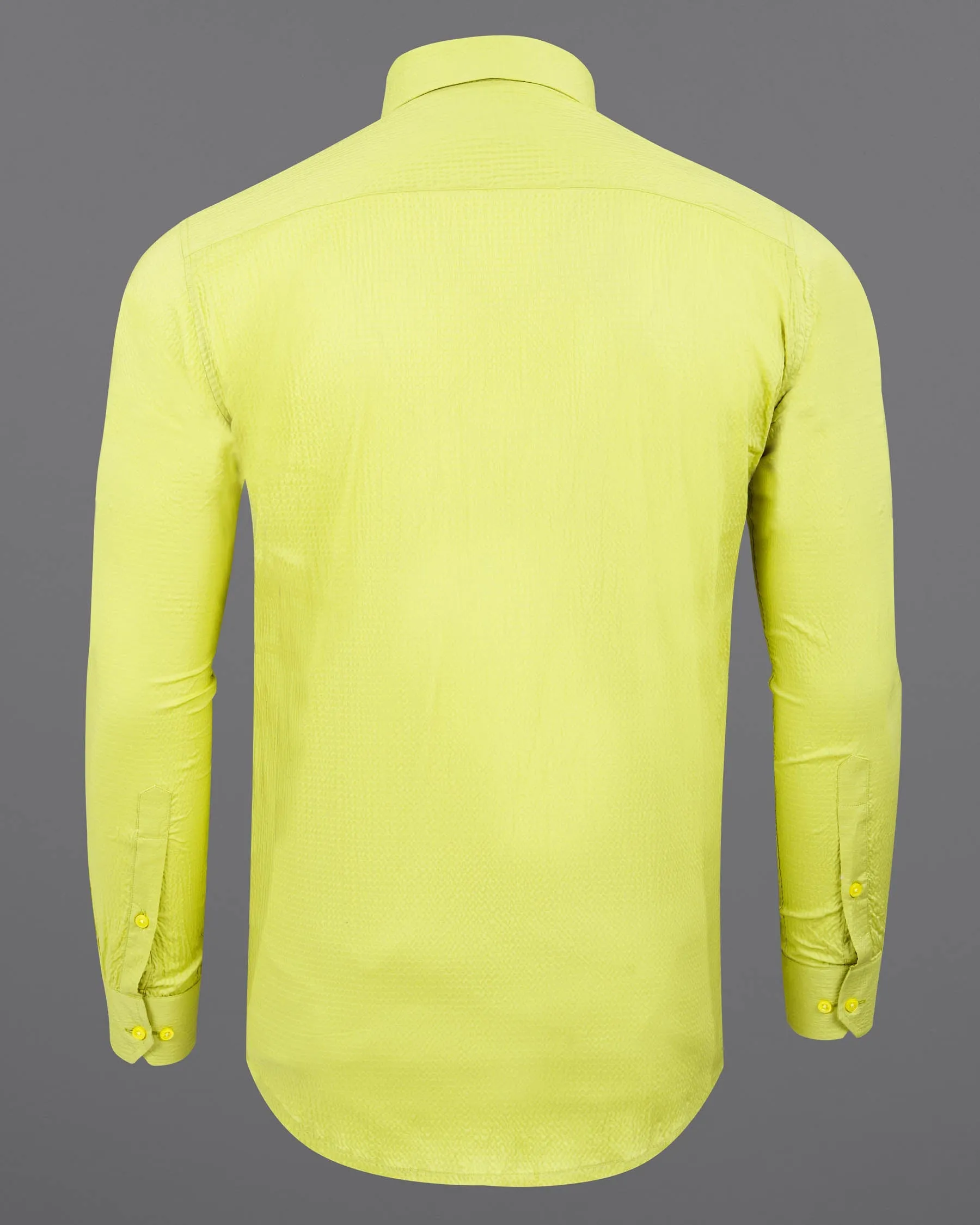 Chenin Green Seersucker Stretchable Premium Cotton Shirt