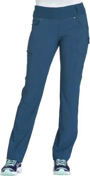 Cherokee Scrubs for Women Mid Rise Straight Leg Scrub Pants For Women Pull-on Bottoms with 6 Pockets & 360° Stretch - CK002