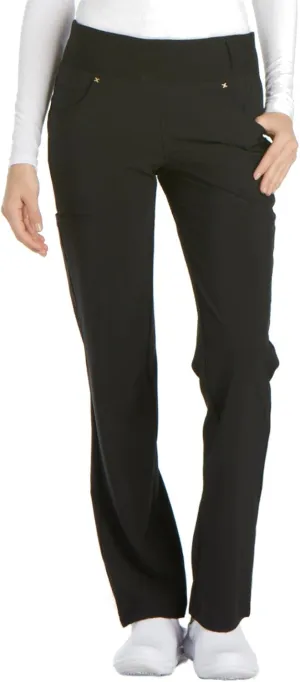 Cherokee Scrubs for Women Mid Rise Straight Leg Scrub Pants For Women Pull-on Bottoms with 6 Pockets & 360° Stretch - CK002