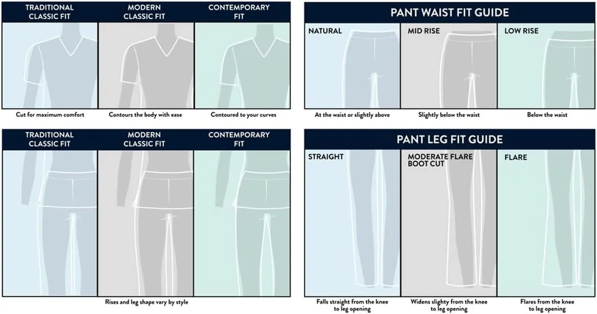 Cherokee Scrubs for Women Mid Rise Straight Leg Scrub Pants For Women Pull-on Bottoms with 6 Pockets & 360° Stretch - CK002