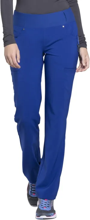 Cherokee Scrubs for Women Mid Rise Straight Leg Scrub Pants For Women Pull-on Bottoms with 6 Pockets & 360° Stretch - CK002