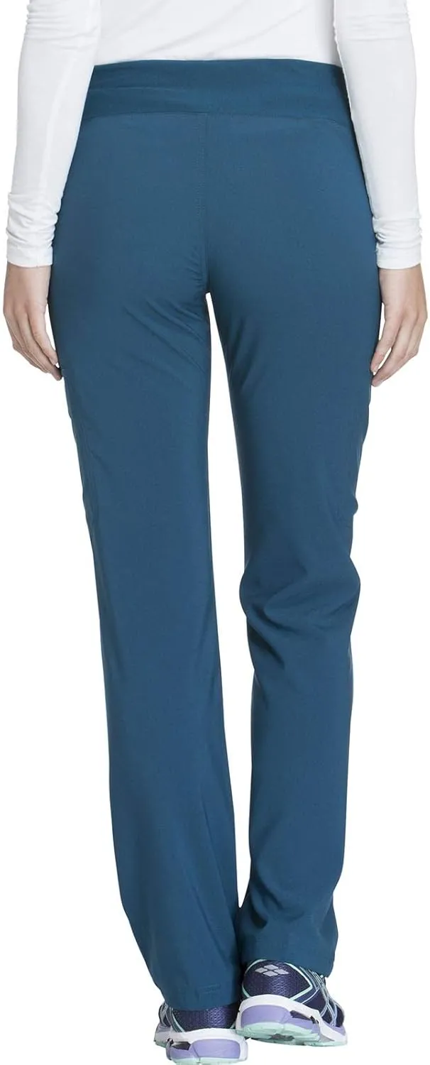 Cherokee Scrubs for Women Mid Rise Straight Leg Scrub Pants For Women Pull-on Bottoms with 6 Pockets & 360° Stretch - CK002