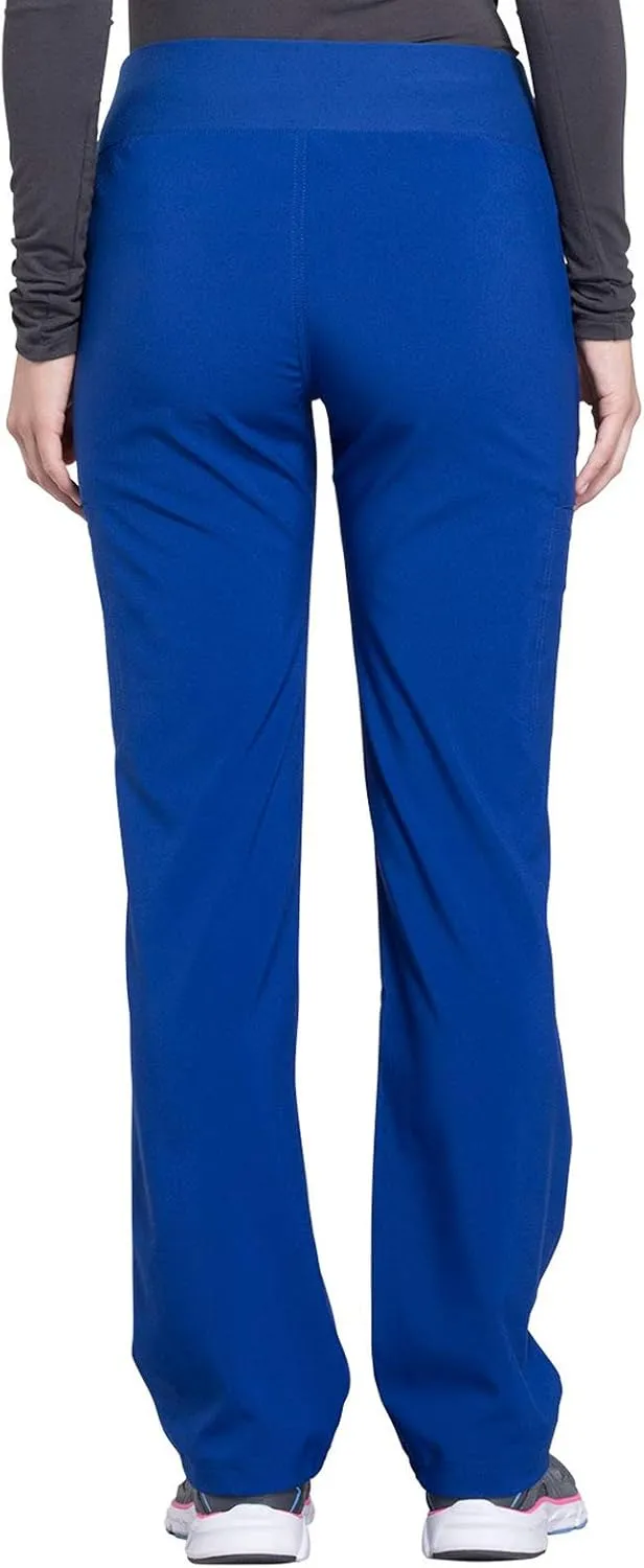 Cherokee Scrubs for Women Mid Rise Straight Leg Scrub Pants For Women Pull-on Bottoms with 6 Pockets & 360° Stretch - CK002