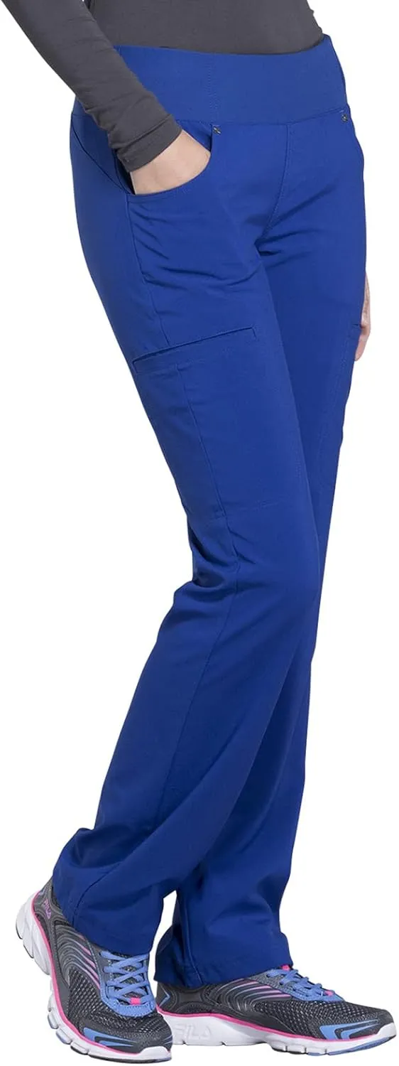 Cherokee Scrubs for Women Mid Rise Straight Leg Scrub Pants For Women Pull-on Bottoms with 6 Pockets & 360° Stretch - CK002