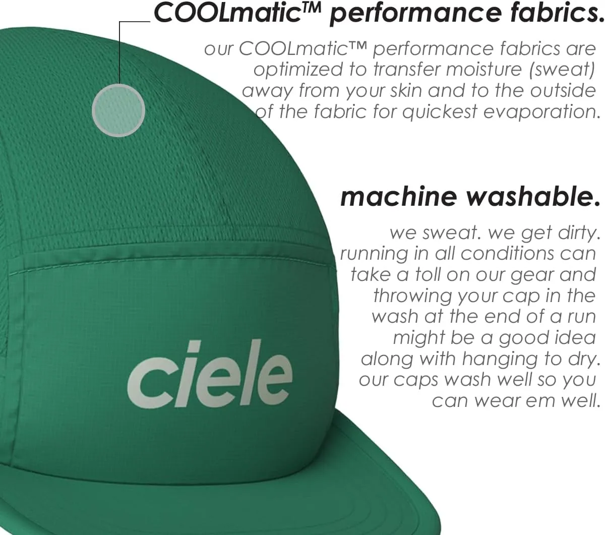 Ciele Athletics ALZCap Century SL - Premium SOFTflat Brim, Washable Moisture Wicking Running Hat with Sun Protection