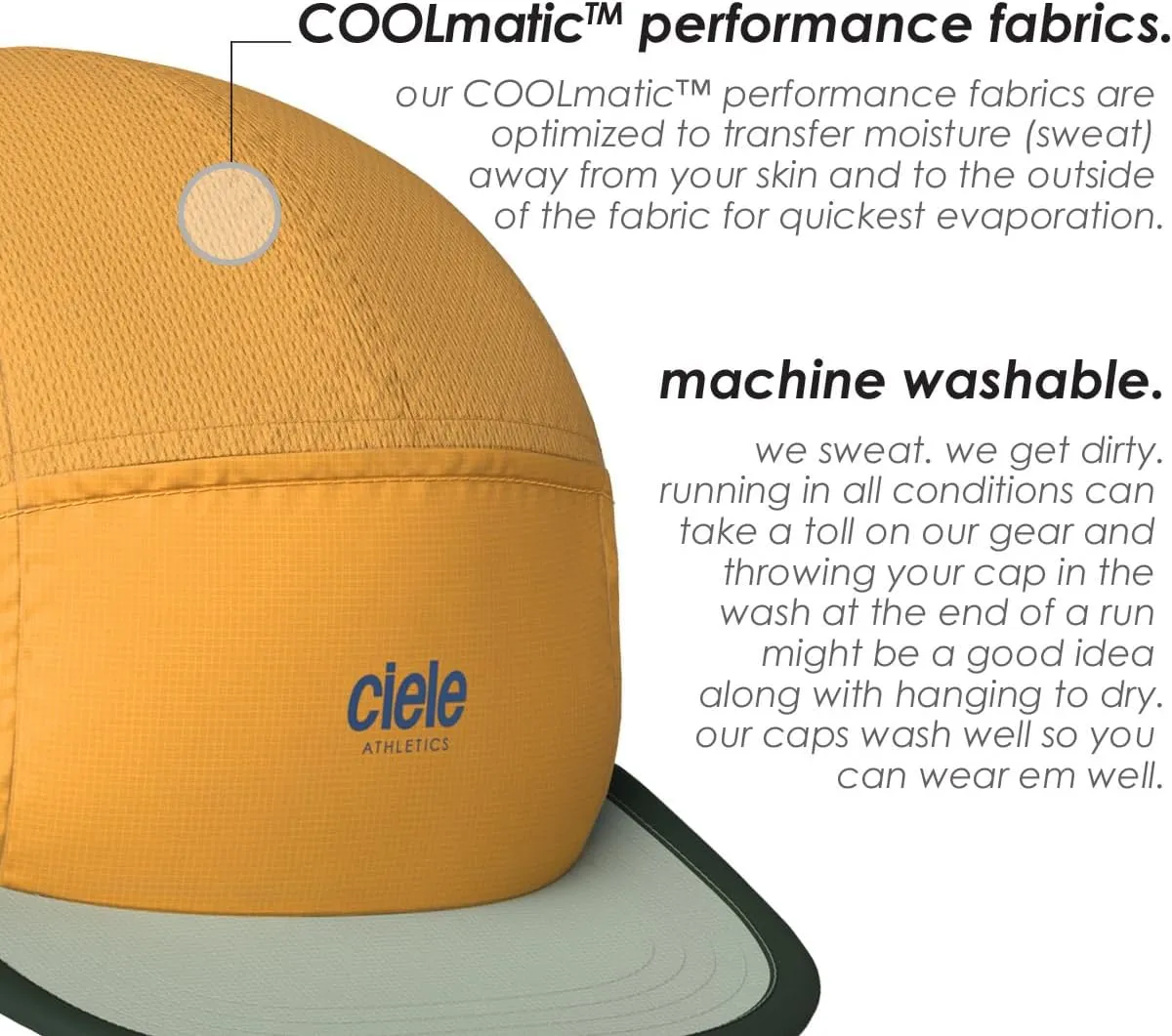 Ciele Athletics ALZCap - Premium, Small Brim, Washable Moisture Wicking Hat with Sun Protection, 5-Panel Knit Running Hat