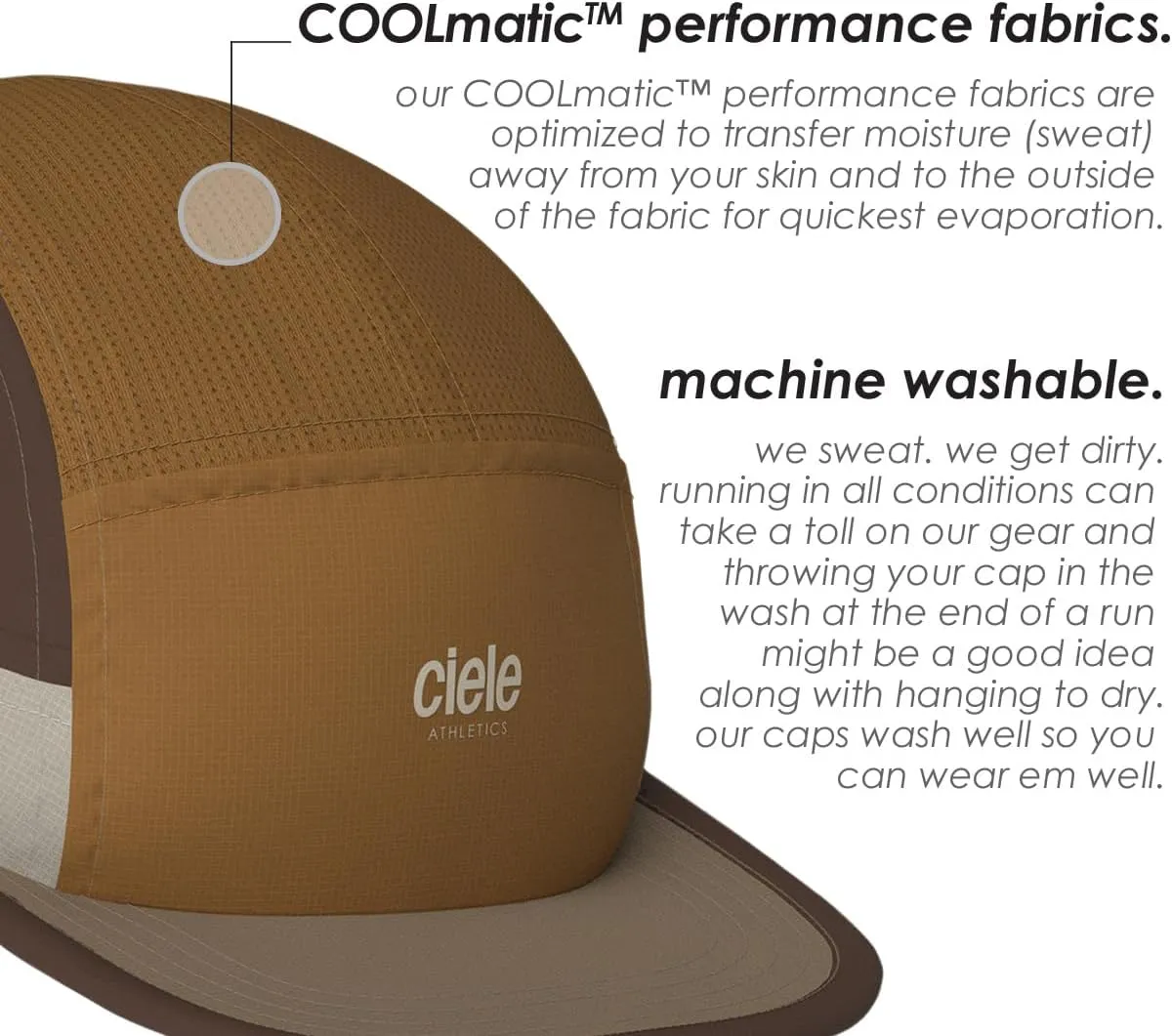 Ciele Athletics ALZCap - Premium, Small Brim, Washable Moisture Wicking Hat with Sun Protection, 5-Panel Knit Running Hat